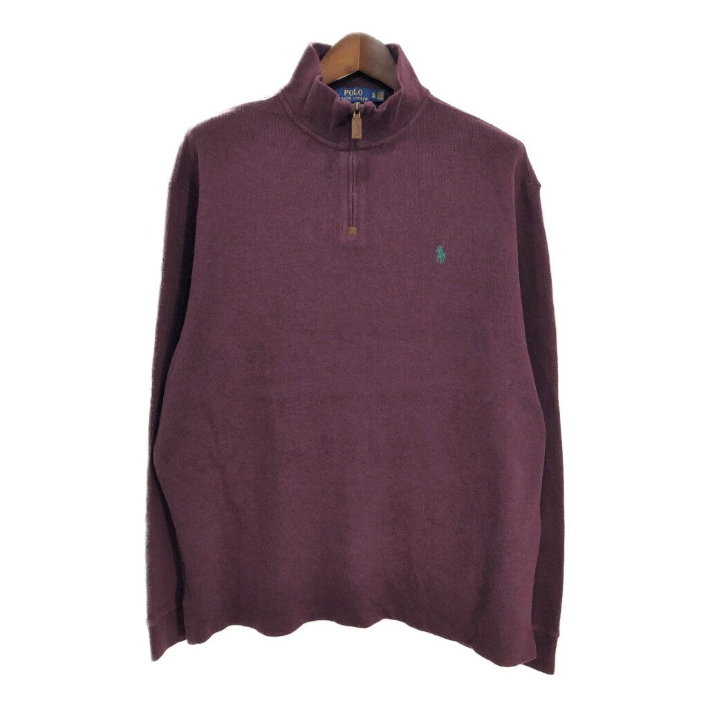 Polo by Ralph Lauren ポロ ラルフローレン ハーフジップ コットン ニット セーター パープル (メンズ XL) 中古 古着  S0469 - メルカリ