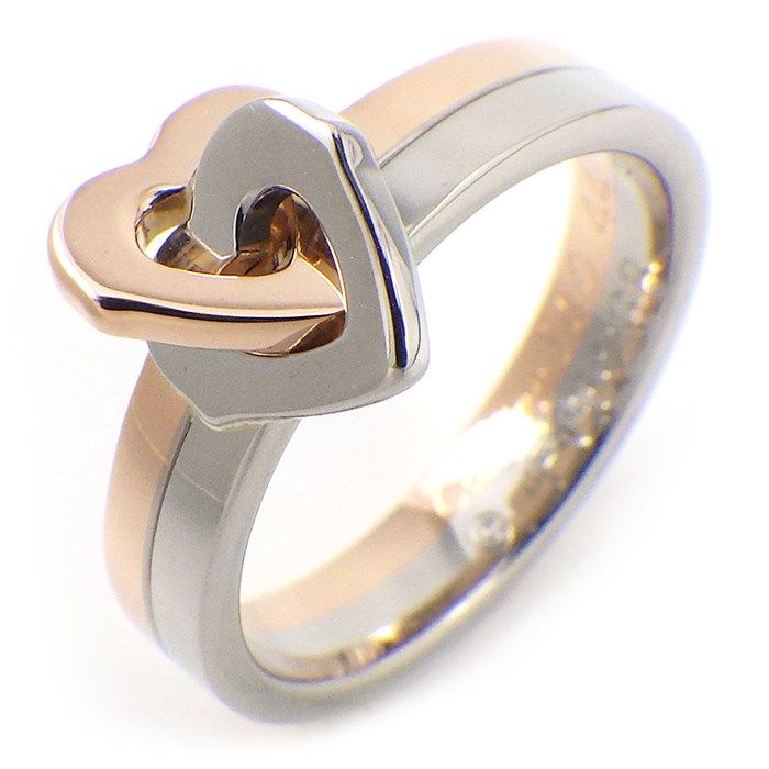 カルティエ Cartier ピンキーリング C2 2C ダブル ハート K18PG K18WG 4号 | 44