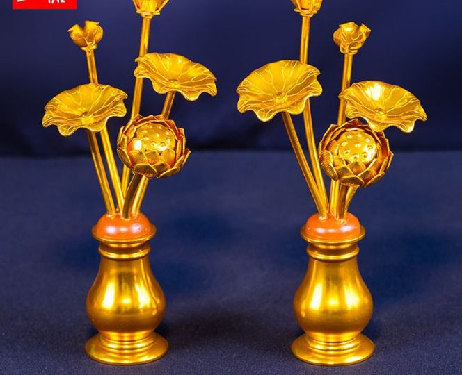 安心な 仿真花 しんじょうか アルミニウム仏堂インテリアホーム仏堂寺廟飾り