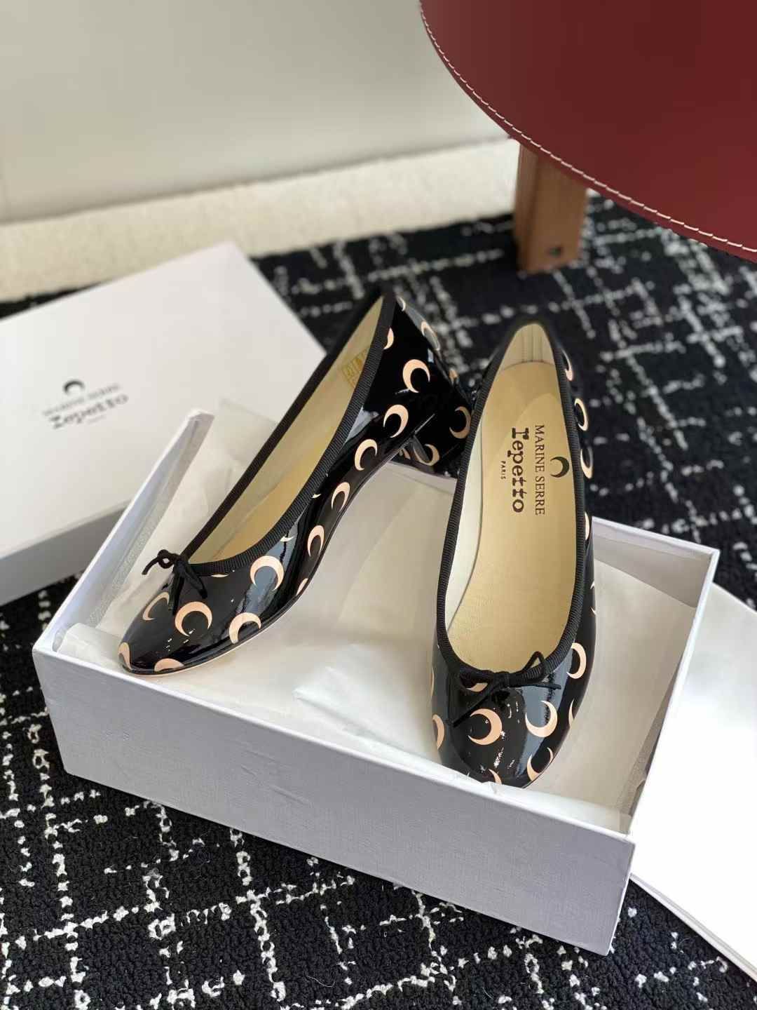 関税負担なし◆MARINE SERRE◆Camille Repetto バレエ パンプス Marine serre x Repetto Camille バレエシューズ - メルカリ