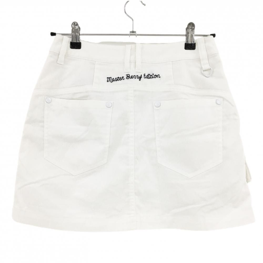 美品】マスターバニー スカート 白 ロゴネイビー 内側インナーパンツ