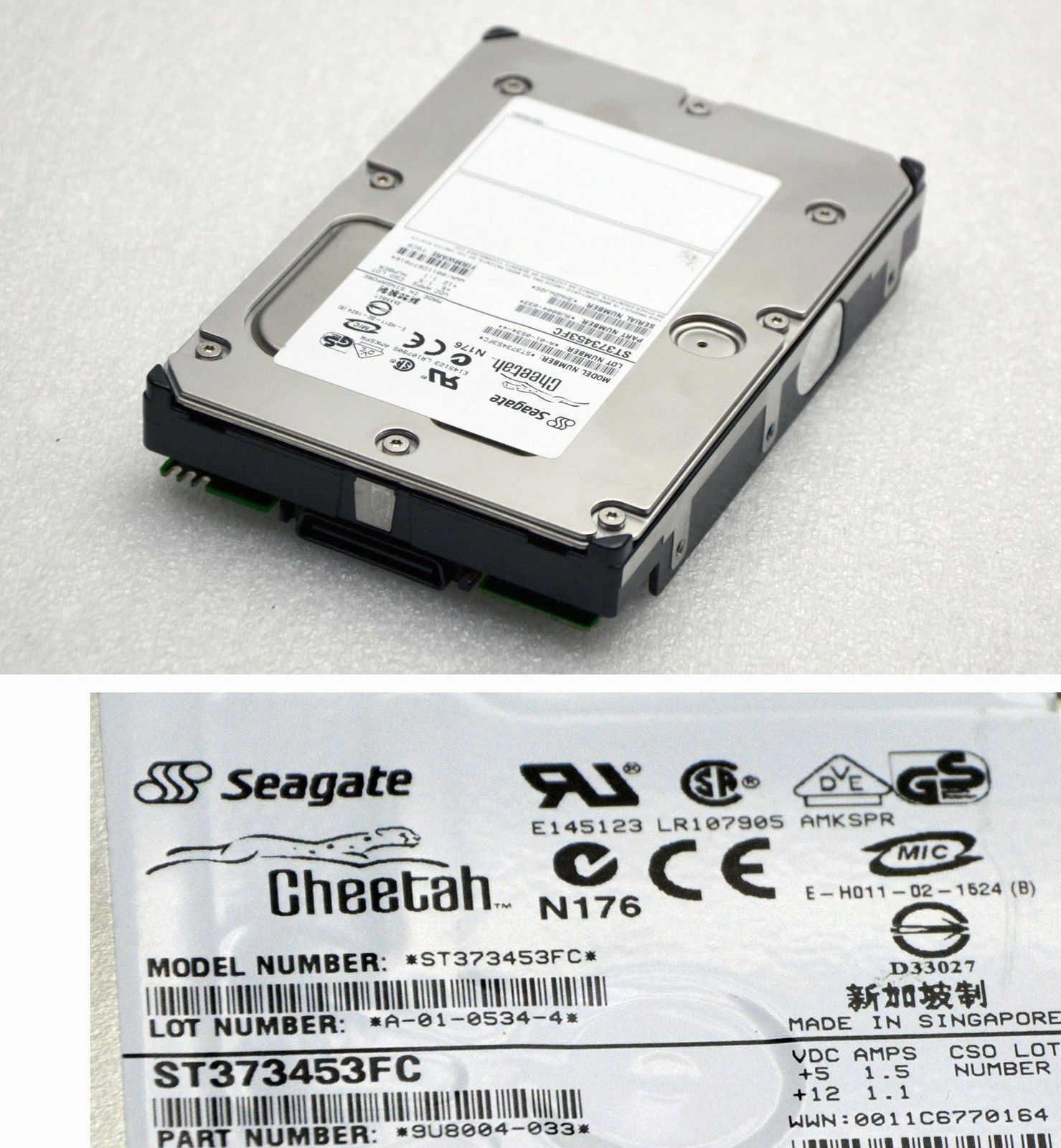 72GB FC ファイバー チャネル ハードディスク Seagate ST373453FC P/N 9U8004-033 HDD FC3