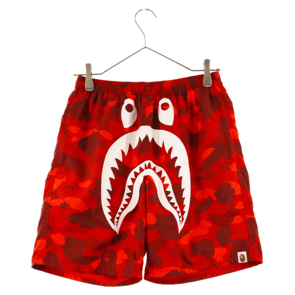 A BATHING APE×カーハート　パンツ　赤カモ A BATHING APE (アベイシングエイプ) CAMO SHARK BEACH PANTS カモ