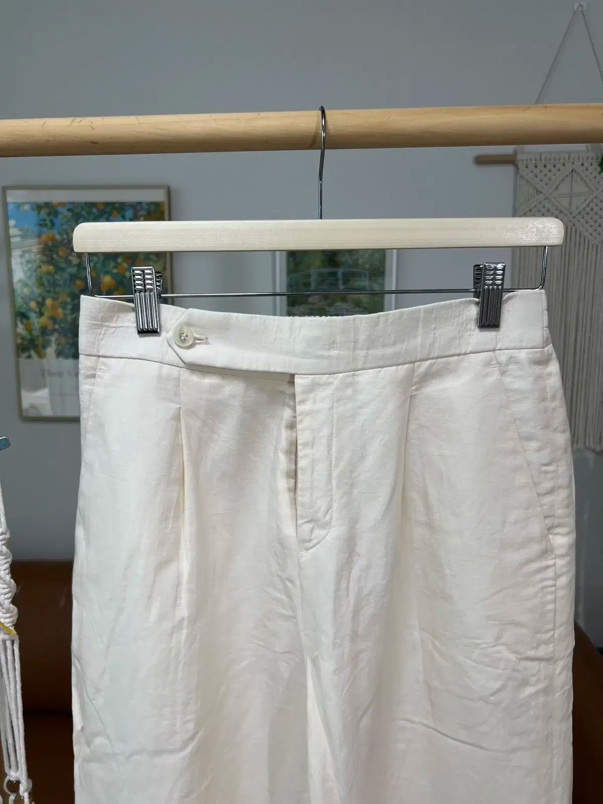  エドワードマックス リネン-コットン イージーパンツ 30 チノパン パンツ