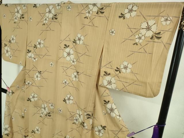 平和屋着物■極上　夏物　こむさでもーど・COMME CA DU MODE　小紋　舞花文　洗える着物　逸品　DZAB0134kh5 平和屋着物□極上 夏物 こむさでもーど・COMME CA DU MODE 小紋