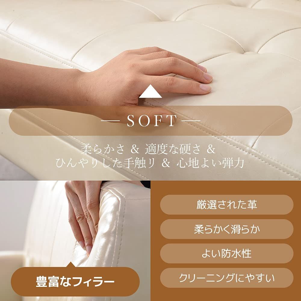 人気商品 新生活 おしゃれ ファブリック 北欧スタイル 2WAY 簡単組み立て 幅約110cm ソファベッド 天然木脚 肘付き 2人掛け ベージュPVC ソファー オーエスジェイ OSJ