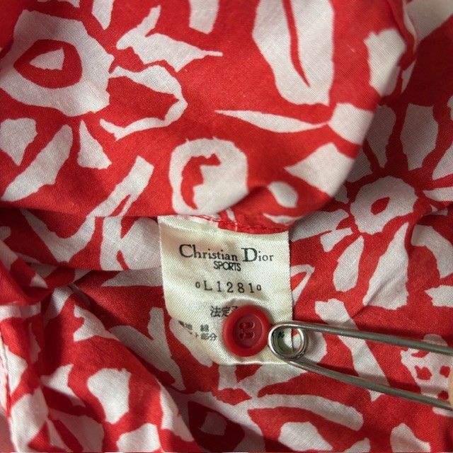 OLD Christian Dior SPORTS プリント 襟切替 総柄半袖ポロシャツ