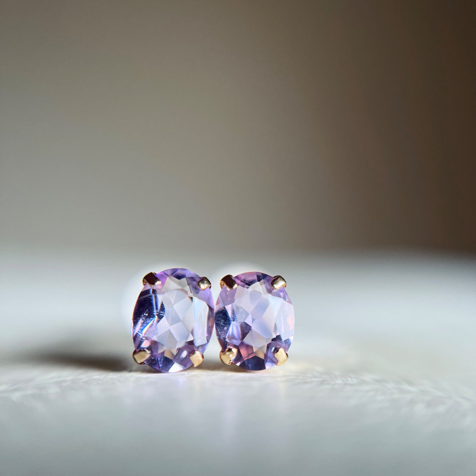スペシャルセール☆】 K18天然石アメジスト 18金 地金ピアス
