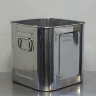  2三宝産業 YUKIWA UK 18-8 角 深型 ステンレス キッチンポット ユキワ 36 cm 手付き ふたなし 角ポット 角型 46 L 5.58 kg 底黒ずみ その他 調理器具