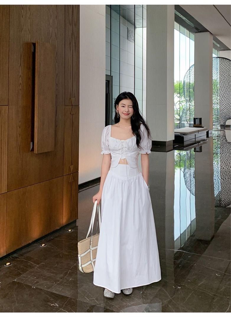 ハイウエストドレープスカート