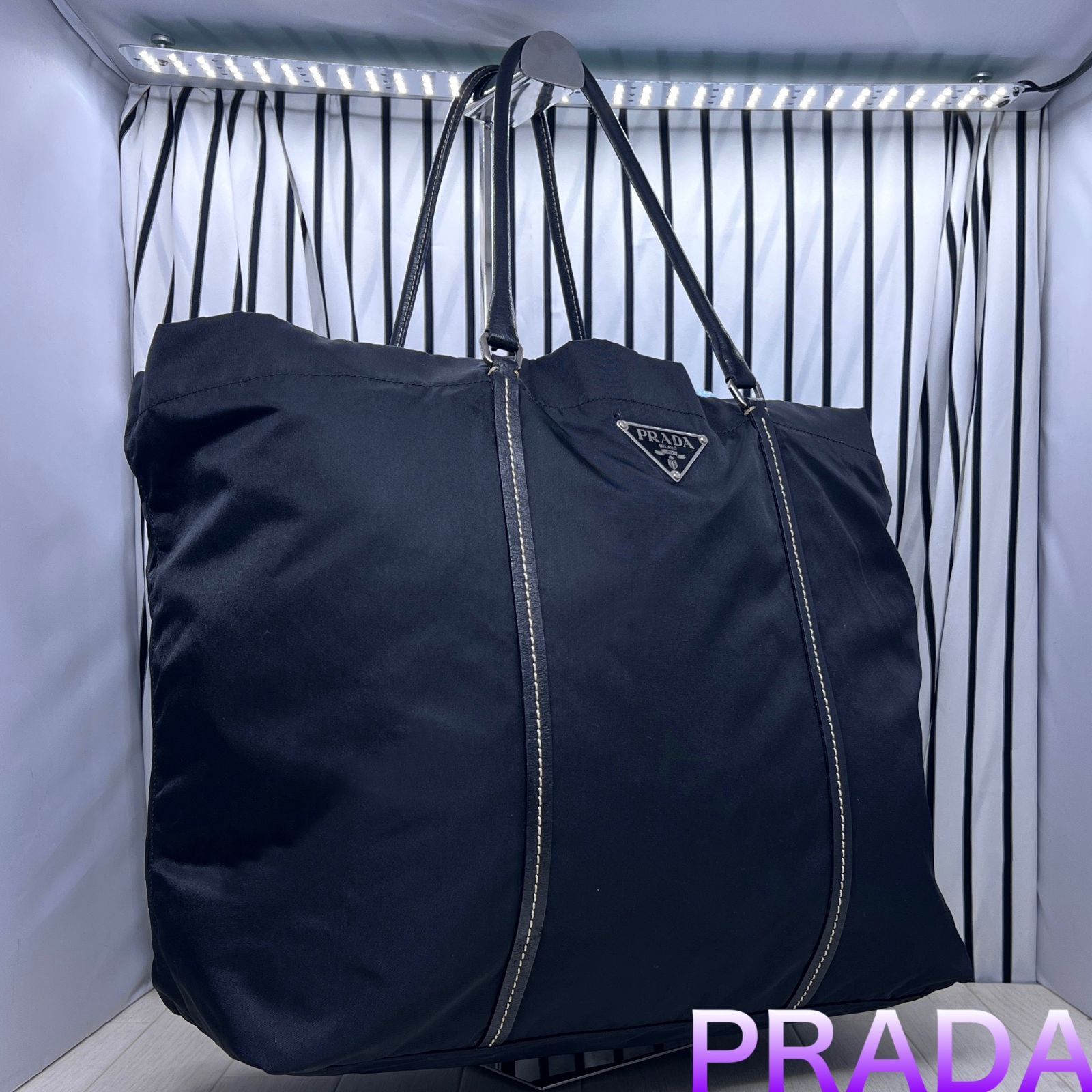 【美品】PRADA×プラダ A4収納可能トートバッグ