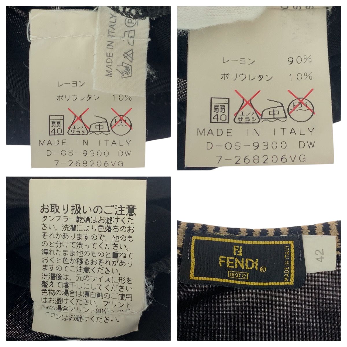 FENDI フェンディ プリントロゴ サイズ42 ブラック 黒 レーヨン/ポリウレタン 半袖Ｔシャツ クルーネック レディース 502838 FENDI フェンディ プリントロゴ サイズ42 ブラック 黒 レーヨン