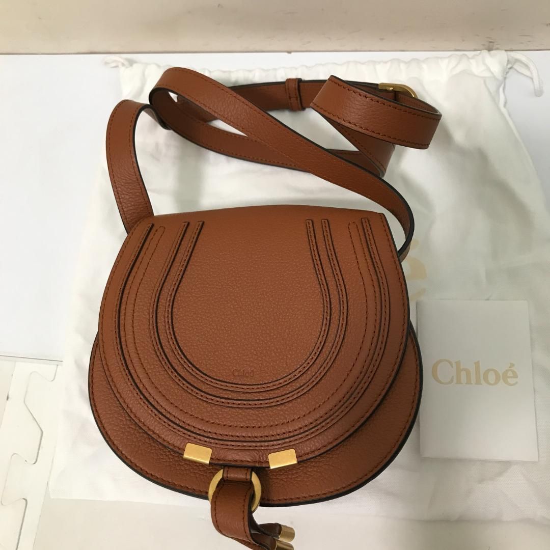 30426タ Chloe(クロエ) marcieスモールサドルバッグ Tan レザー アウトレット - メルカリ