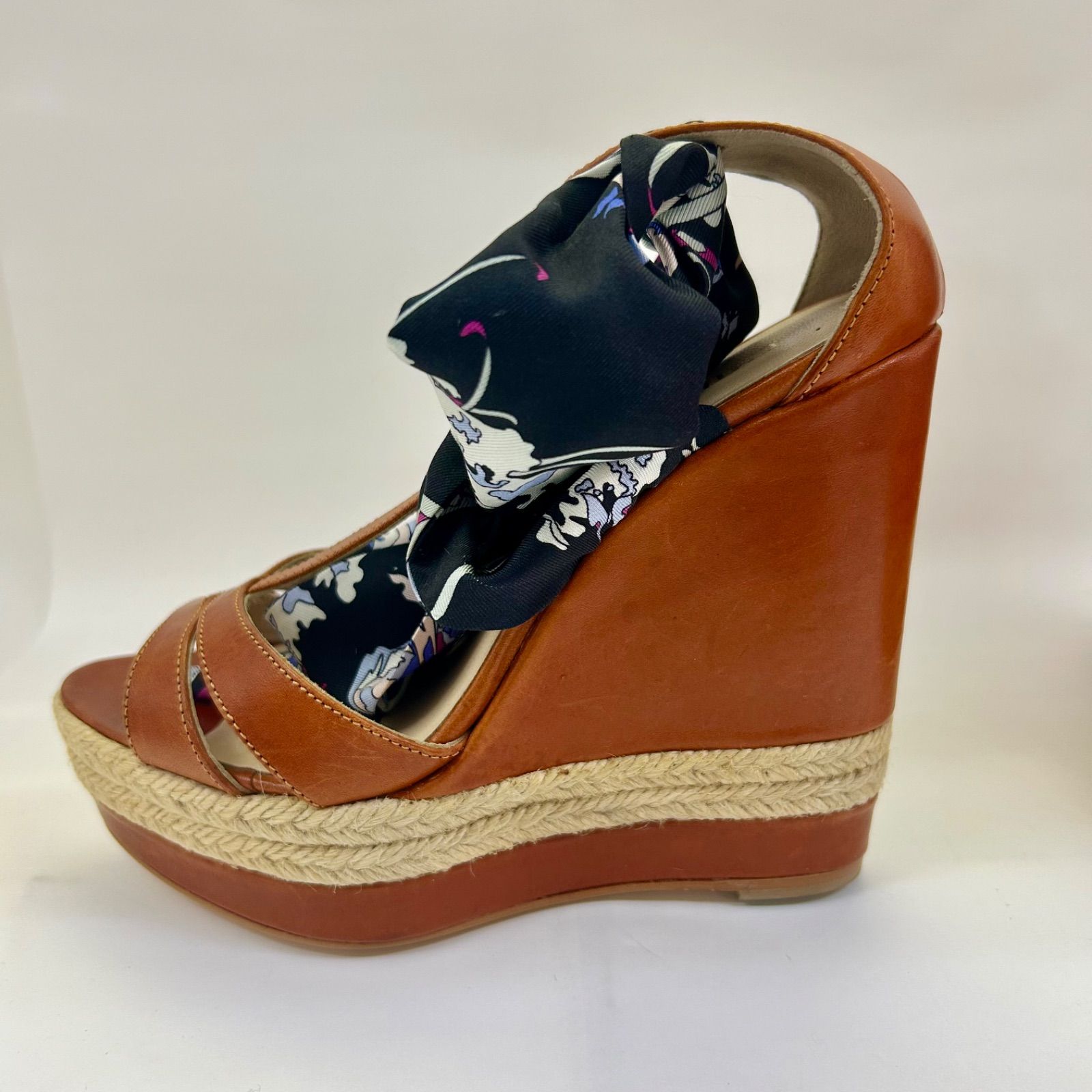 EMILIO PUCCI エミリオプッチ サンダル ウェッジソールリボン