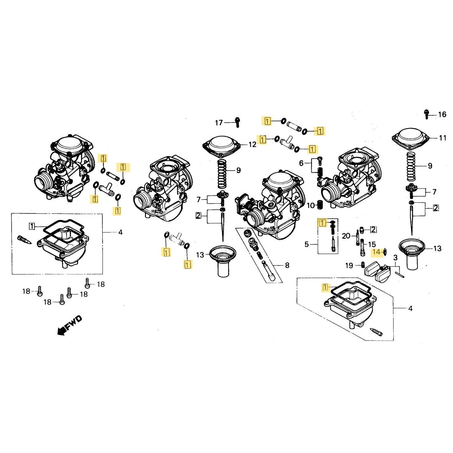 ケイヒン キャブレター Oリング CBX400F フロートパッキン バルブ 