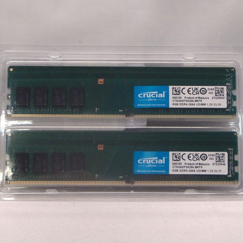 未使用品】crucial DDR4-2666 16GB (8GBx2枚) デスクトップ用 増設 ...