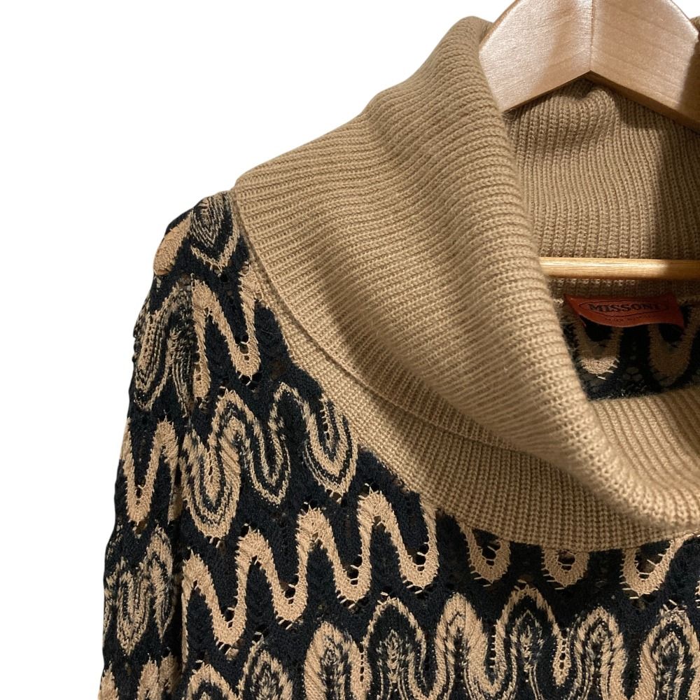 美品ミッソーニMISSONIボックスタイトウールニットスカートブラックベージュ白 中古・古着通販】missoni (ミッソーニ) ニットカーディガン