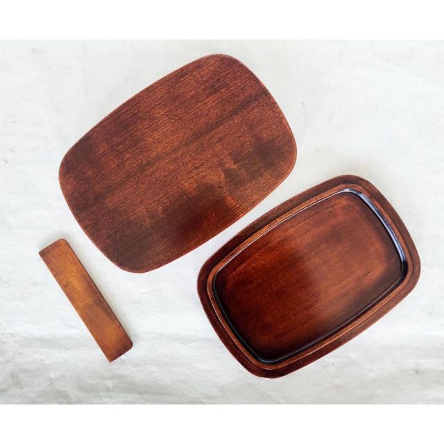 弁当箱 木製 本漆塗 後藤塗 二段小判弁当 6寸 18cm 内