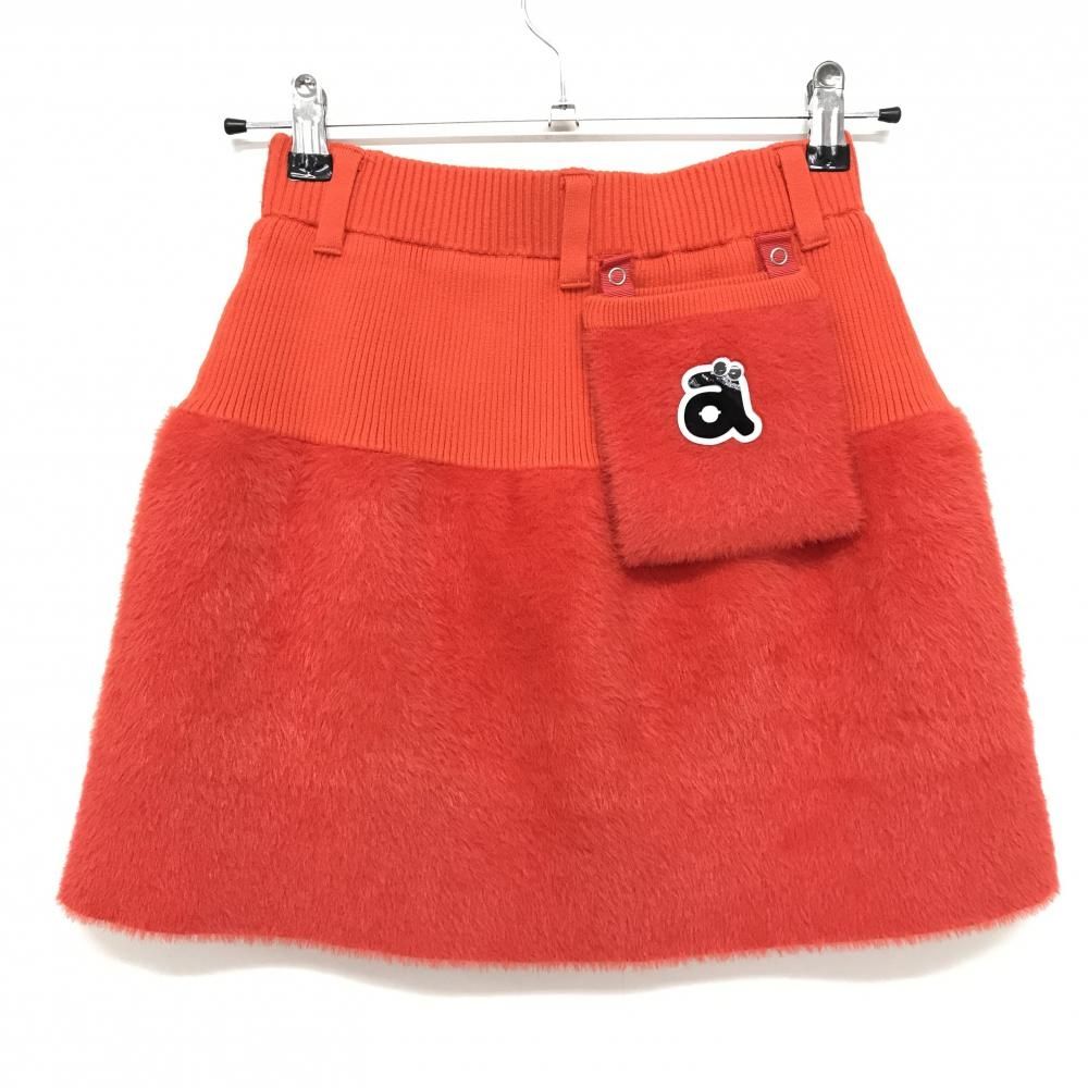 超 アルチビオ ニットスカート オレンジ系 裏地付き ファー レディース 36 S ゴルフウェア 2025年モデル archivio
