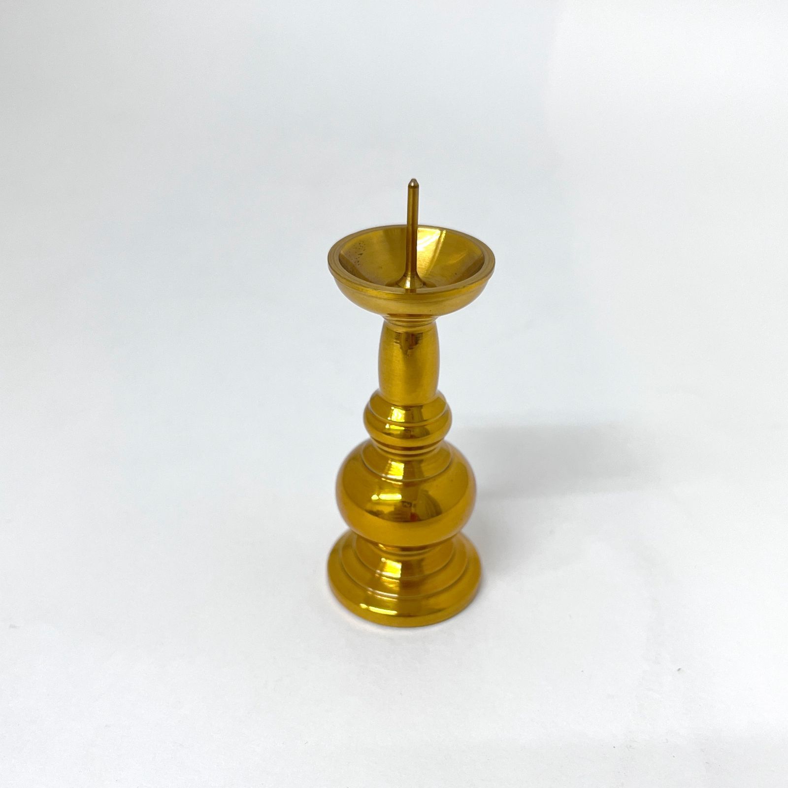 ローソク立て　真鍮　(仏具、仏壇)22 ローソク立て 真鍮製 磨き仕上げ（火立） ｜三善堂オンライン