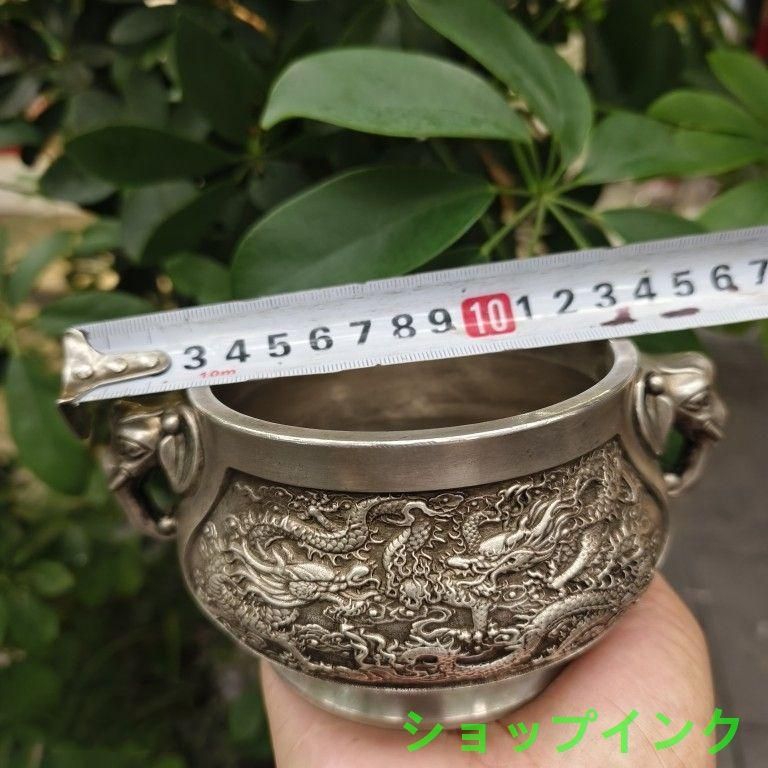 大象耳双龍戯珠香炉 茶道香炉 工芸品 美術品 置物 - メルカリ