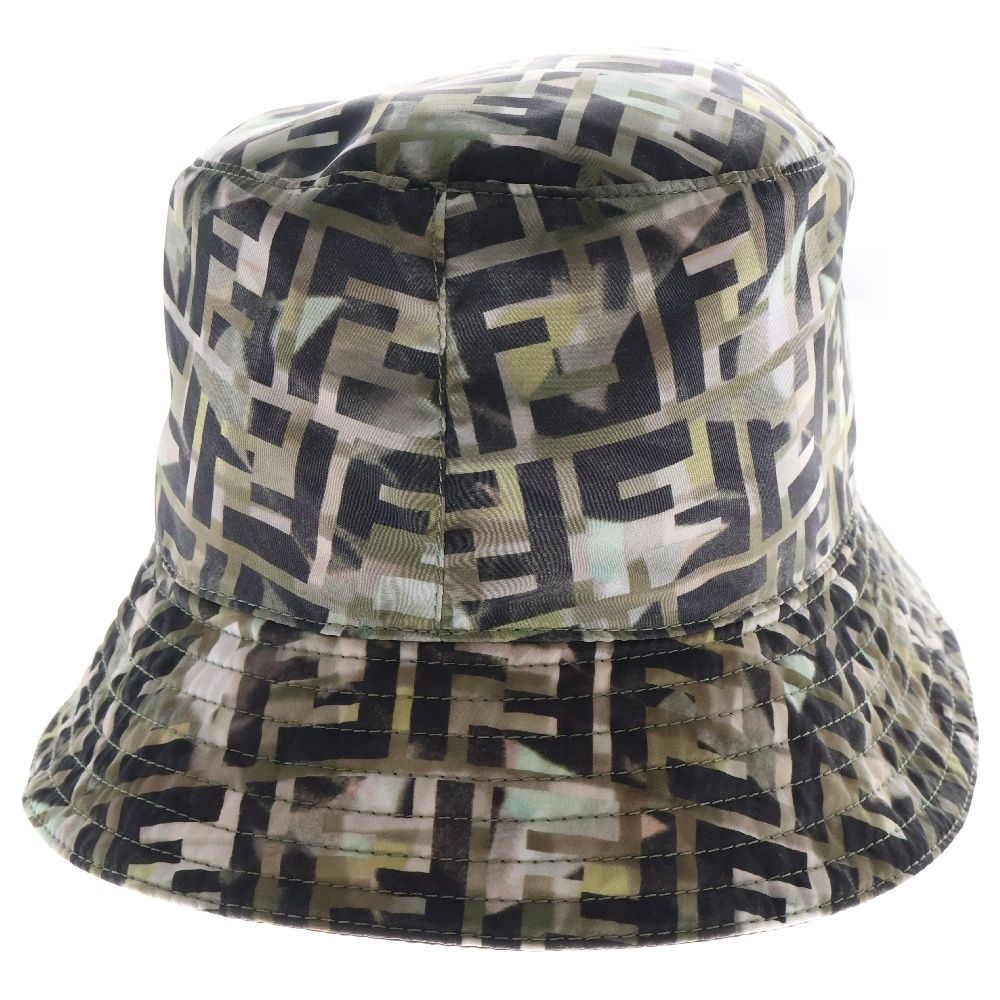 FENDI　バケットハット　ナイロン　総柄　FXQ110 FENDIバケットハットナイロン総柄FXQ110