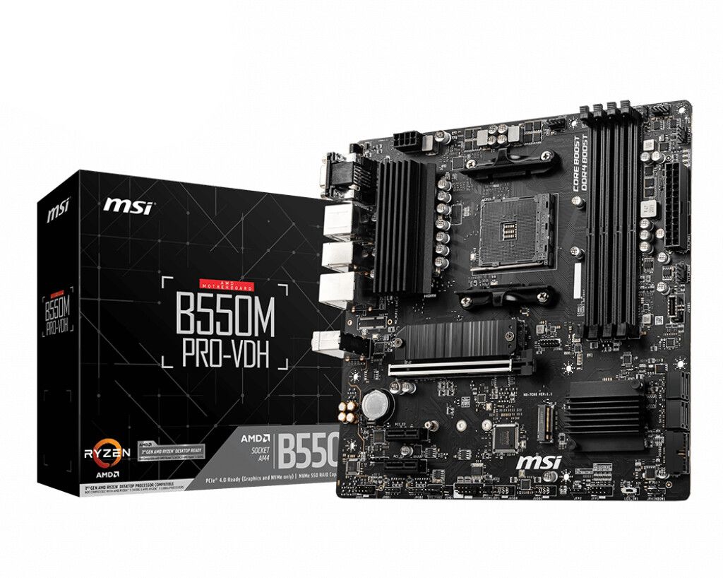 MSI B550M PRO-VDH マザーボード AMD B550 AM4 マイクロ ATX DDR4-SDRAM マザーボード