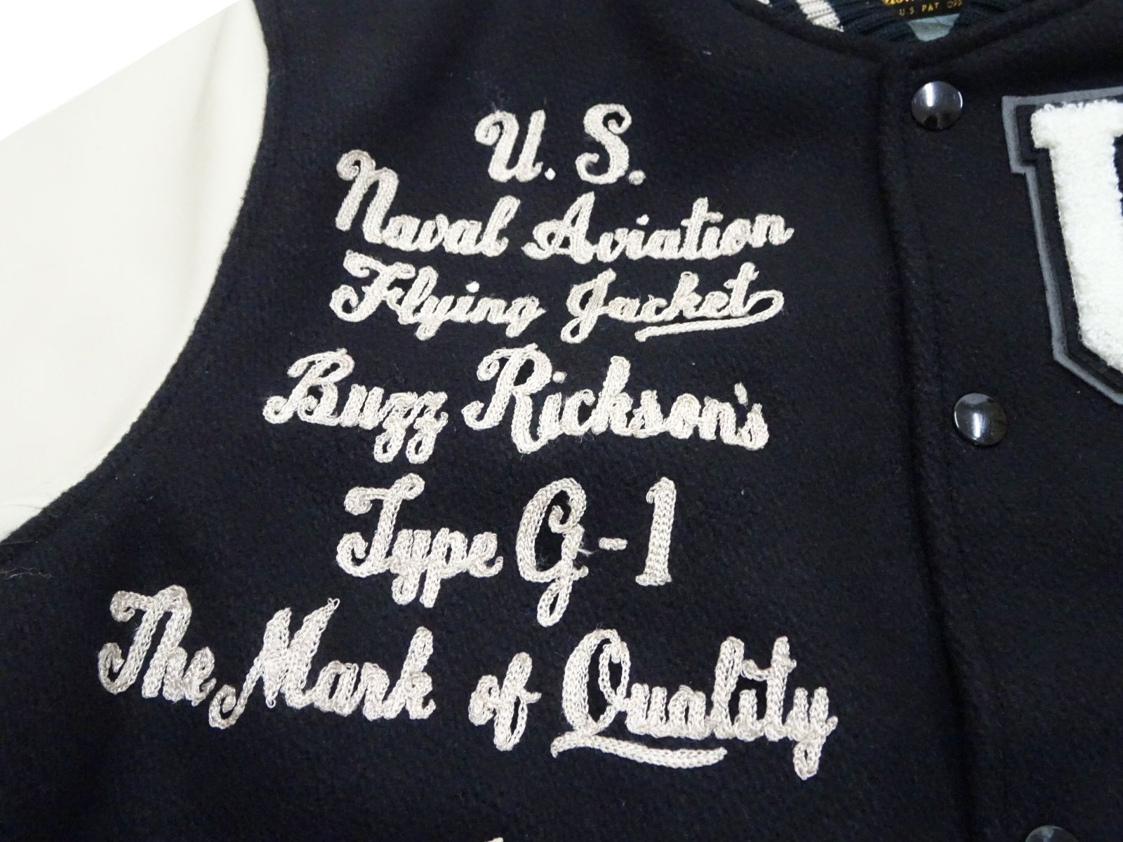 【GG】BuzzRickson'sスヌーピー刺繍スタジャン U.S. Biker Snoopy Lapel jacket blouson ユニセックス 男女兼用