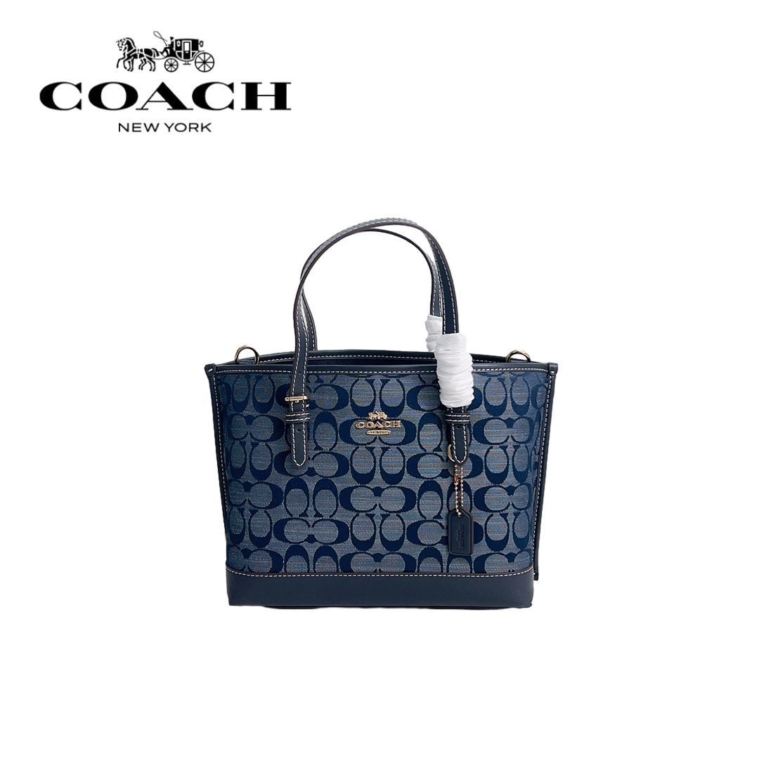 COACH コーチ CH228 トートバッグ デニム モリー トート 25?シグネチャー シャンブレーキャンバス 2WAY 斜めがけ レディース  アウトレット レディース mollie tote 25 ネイビーブルー - メルカリ