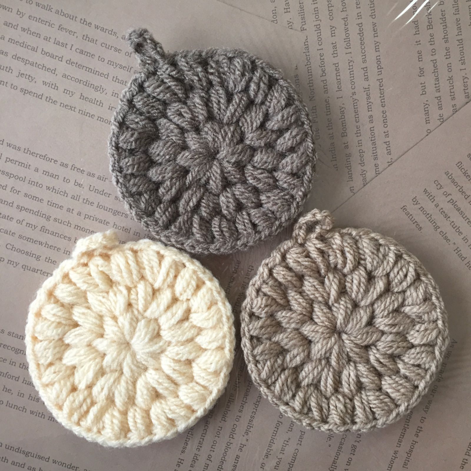 エコタワシ 3枚セット アクリルたわし 厚手 雑貨 お掃除 北欧