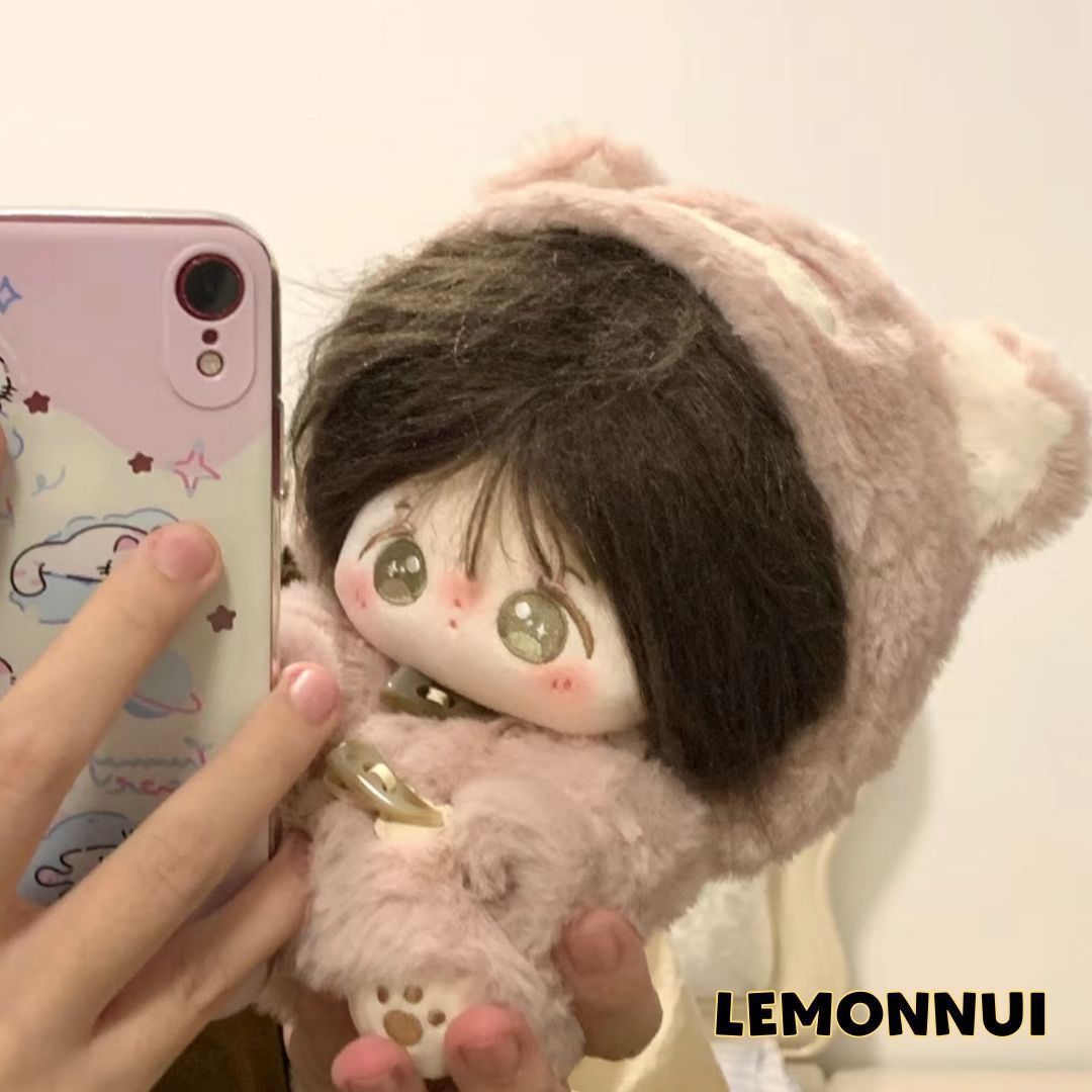 20cm 着せ替え ぬいぐるみ服 ジャケットもこもこ ピンク ぬい活