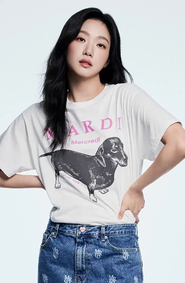 MARDI Mercredi ダックスフントTシャツとショートパンツセット TSHIRT DDANJI（Tシャツ/カットソー）｜Mardi Mercredi