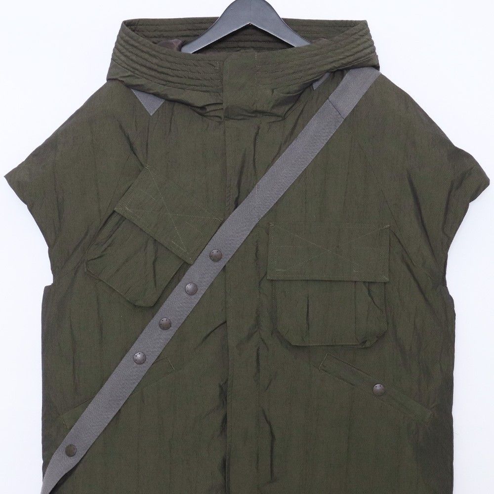 未使用 DEVOA Down Vest Shrink Cotton Nylon サイズ3 カーキ DKV-SCIC 