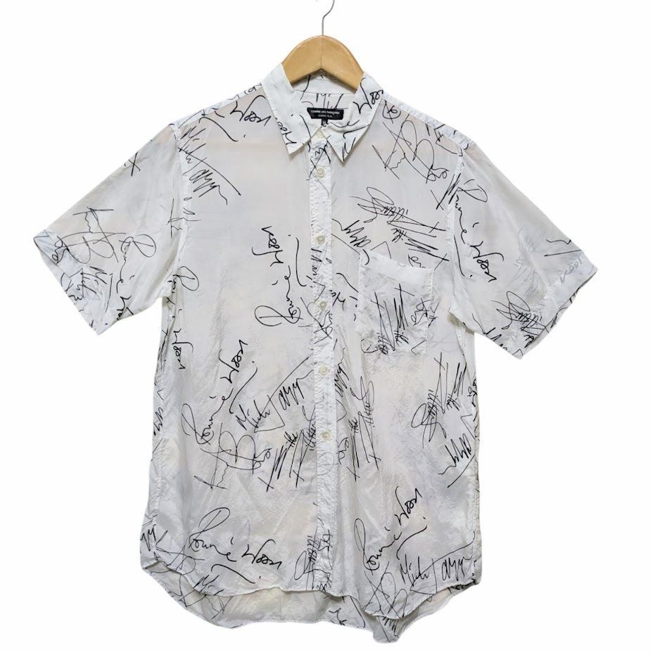 COMME des GARCONS HOMME PLUS コムデギャルソン オムプリュス ローリングストーンズ 半袖シャツ 総柄 ホワイト サイズ SS