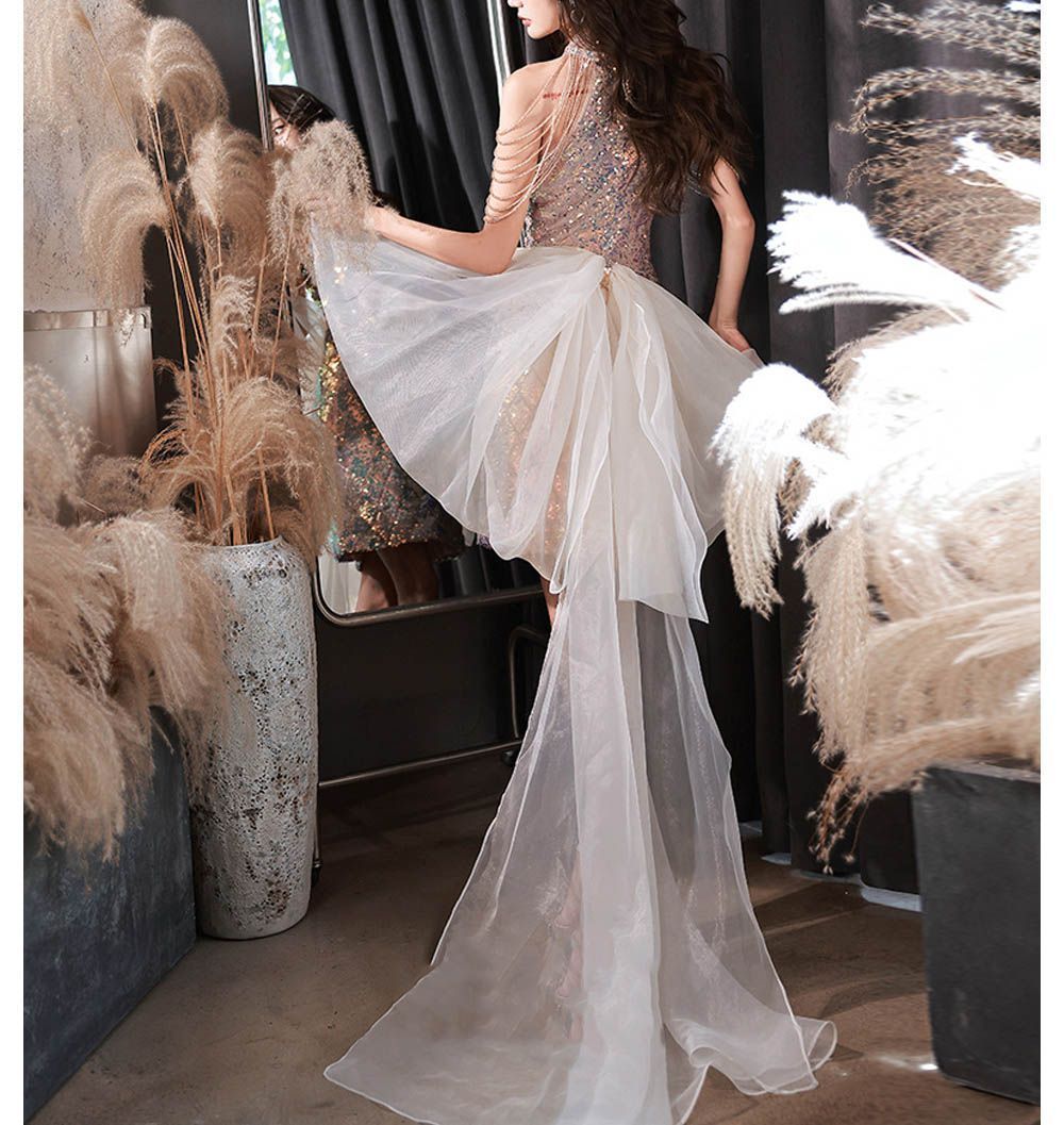 未使用タグ付　GANNI　ミニドレス　ビーズ　装飾　ビジュー　ワンピース GANNI/ガニー】ワンピース Organza Jacquard Open-back Mini