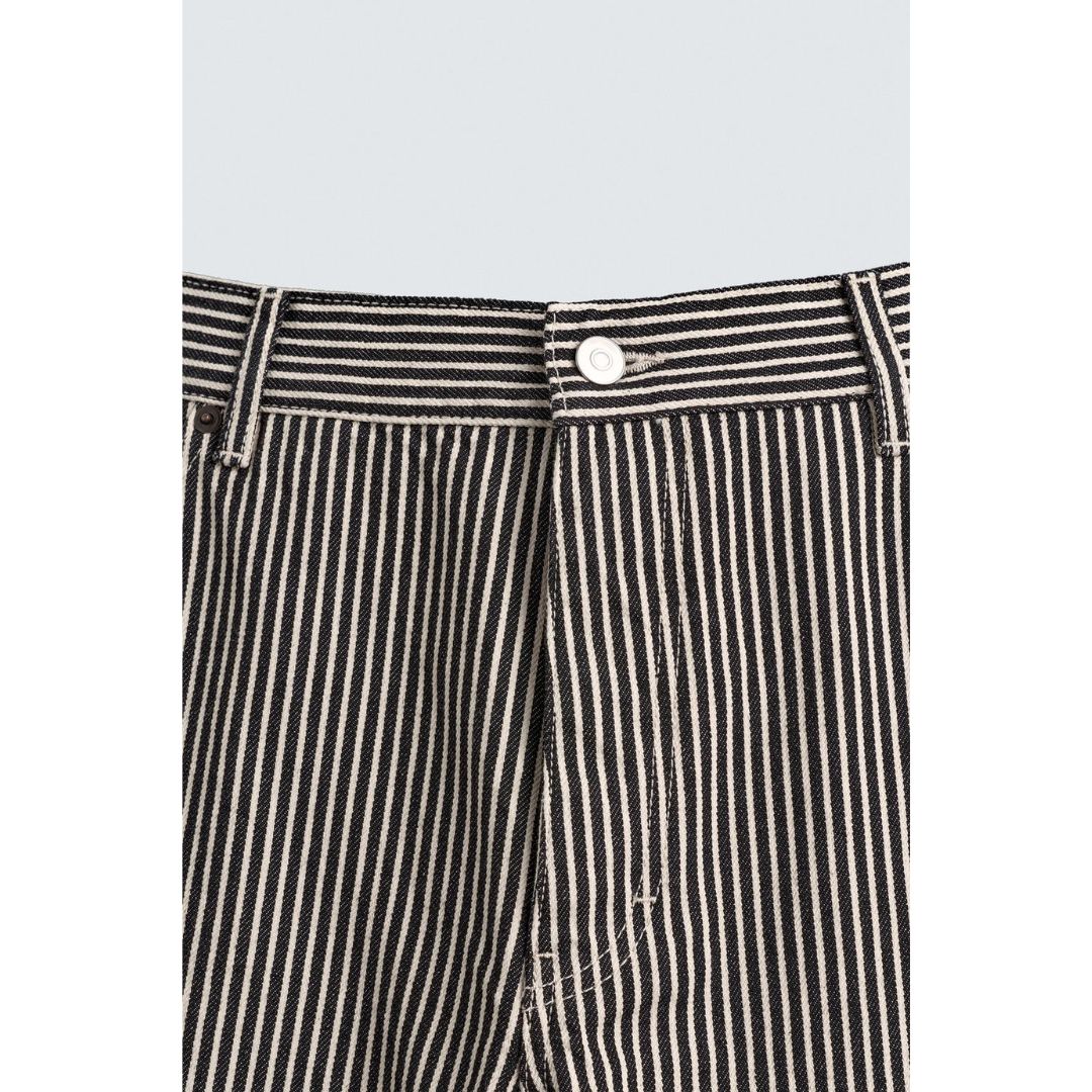 ZARA ストライプ柄リラックスフィットパンツ メンズ - メルカリ