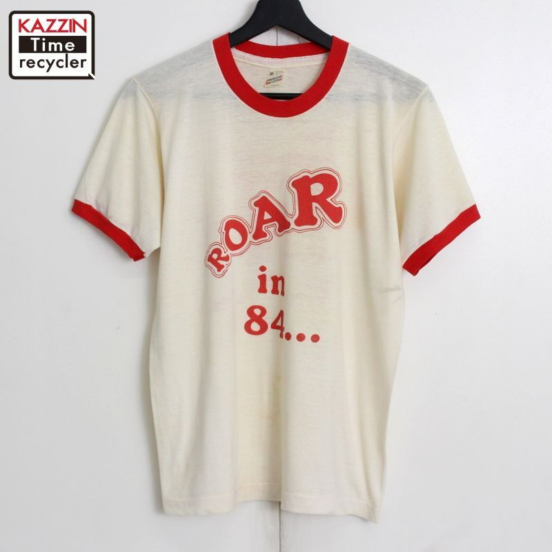 80s USA製 vintage SCREEN STARS South Knox SPARTANS リンガーＴシャツ メンズ 表記Mサイズ