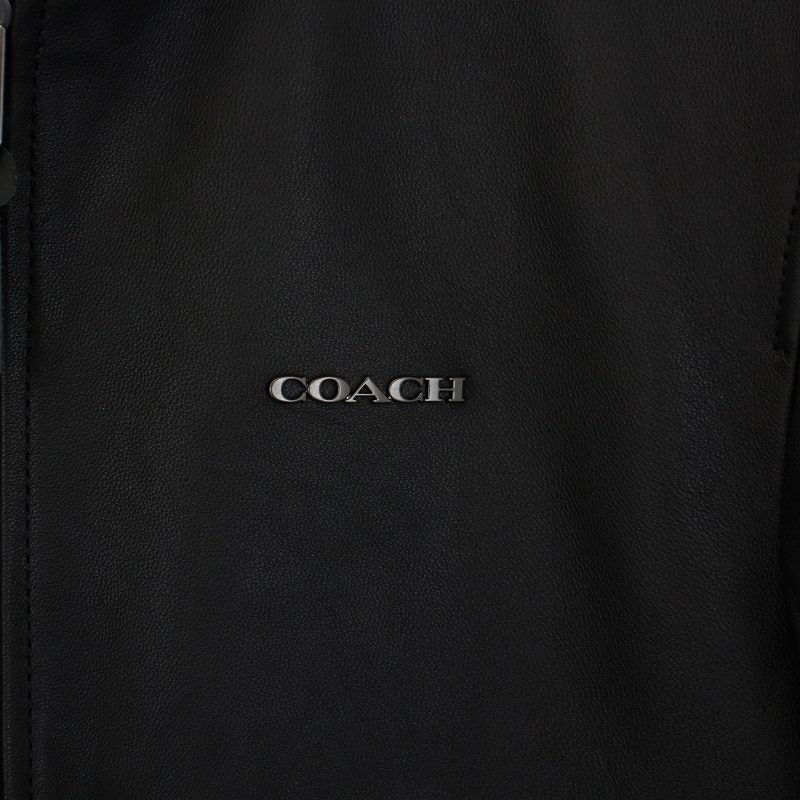 コーチ COACH タグ付き レザー レーサー シングル ライダースジャケット ジップアップ 羊革 S 黒 ブラック C7811 /KH - メルカリ