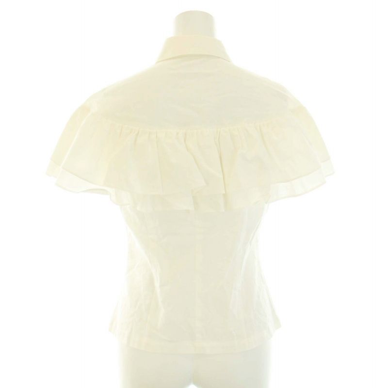 シーニュ cygne ダブルフリルブラウス シャツ 半袖 コットン 0 XS 白  