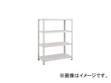 トラスコ中山 セミボルトレス軽量棚 W1800×D600×H1200 4段 W色 SBL-4664-W(7786310)