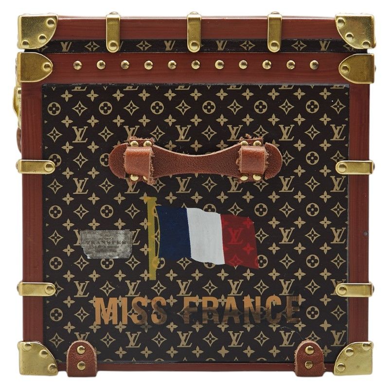 LOUIS VUITTON - ルイヴィトン LOUIS VUITTON ミス フランス トランク  M99408  モノグラム ノベルティ オブジェ ペーパーウェイト 文鎮 オブジェ レザー ブラウン LOUIS VUITTON ルイ・ヴィトン LV ノベルティ ミス フランス