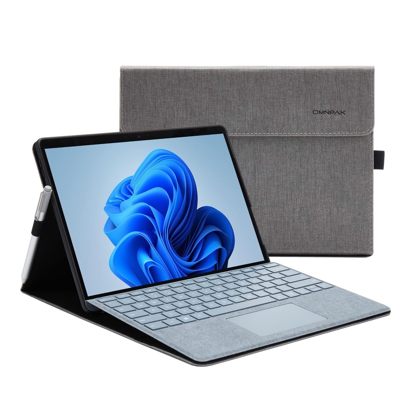 ケース 2021 専用 保護カバー 8 表面内蔵保護カバー 多視角 Pro スタンド ケース Surface キーボードを収納可能軽量 薄型 Microsoft ペンホルダー付き PU Omnpak スマート カバー