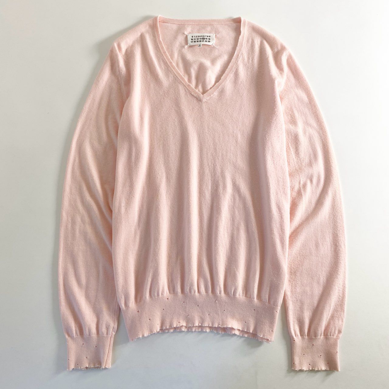57e11 Maison Margiela メゾンマルジェラ クラッシュ加工 Vネック 