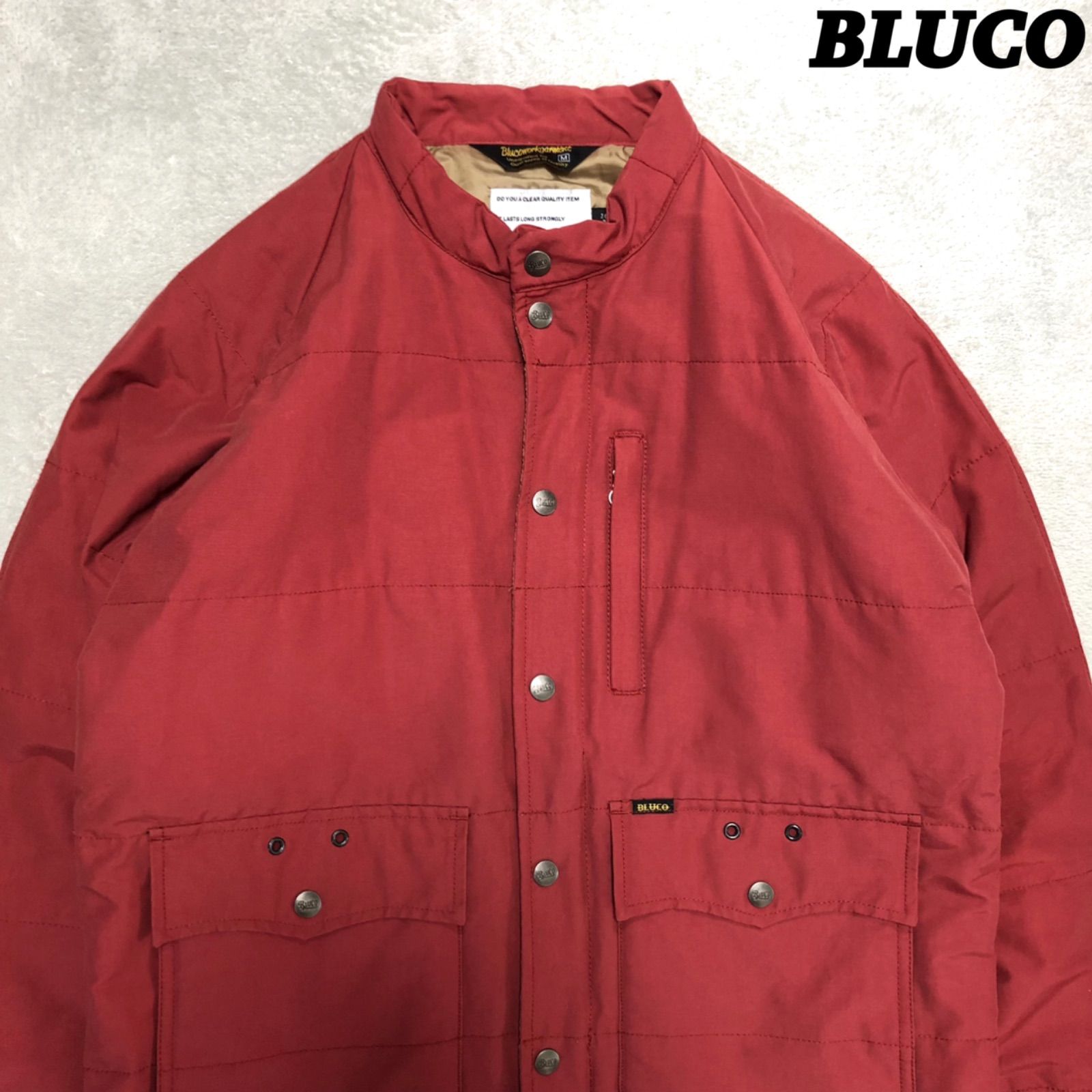 BLUCO QUILTING RACING JACKET レーシングジャケット キルティング 60/40クロス Thinsulate シンサレート  Mサイズ 中綿ダウンジャケット ワークジャケット エンジニアジャケット カバーオール レッド 赤 ブルコ - メルカリ