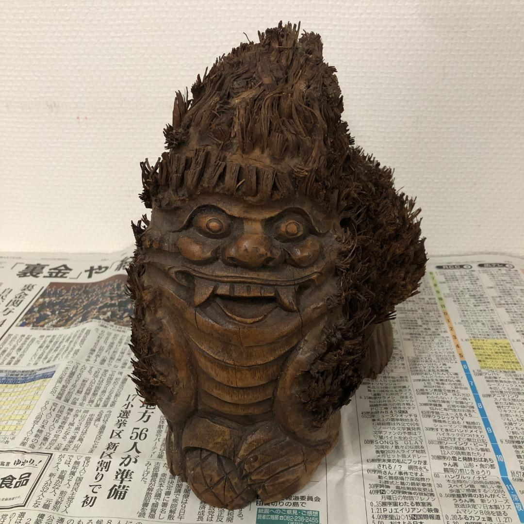 竹根製 唐獅子 骨董 #743