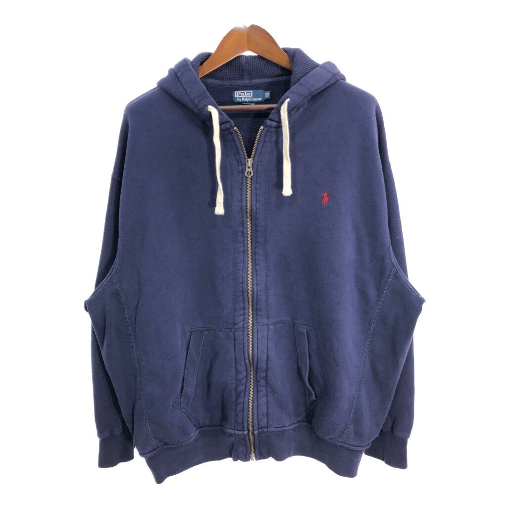 Polo by Ralph Lauren ポロ ラルフローレン フルジップ スウェット パーカー 大きいサイズ ネイビー (メンズ 2XL) 中古  古着 R0549 - メルカリ