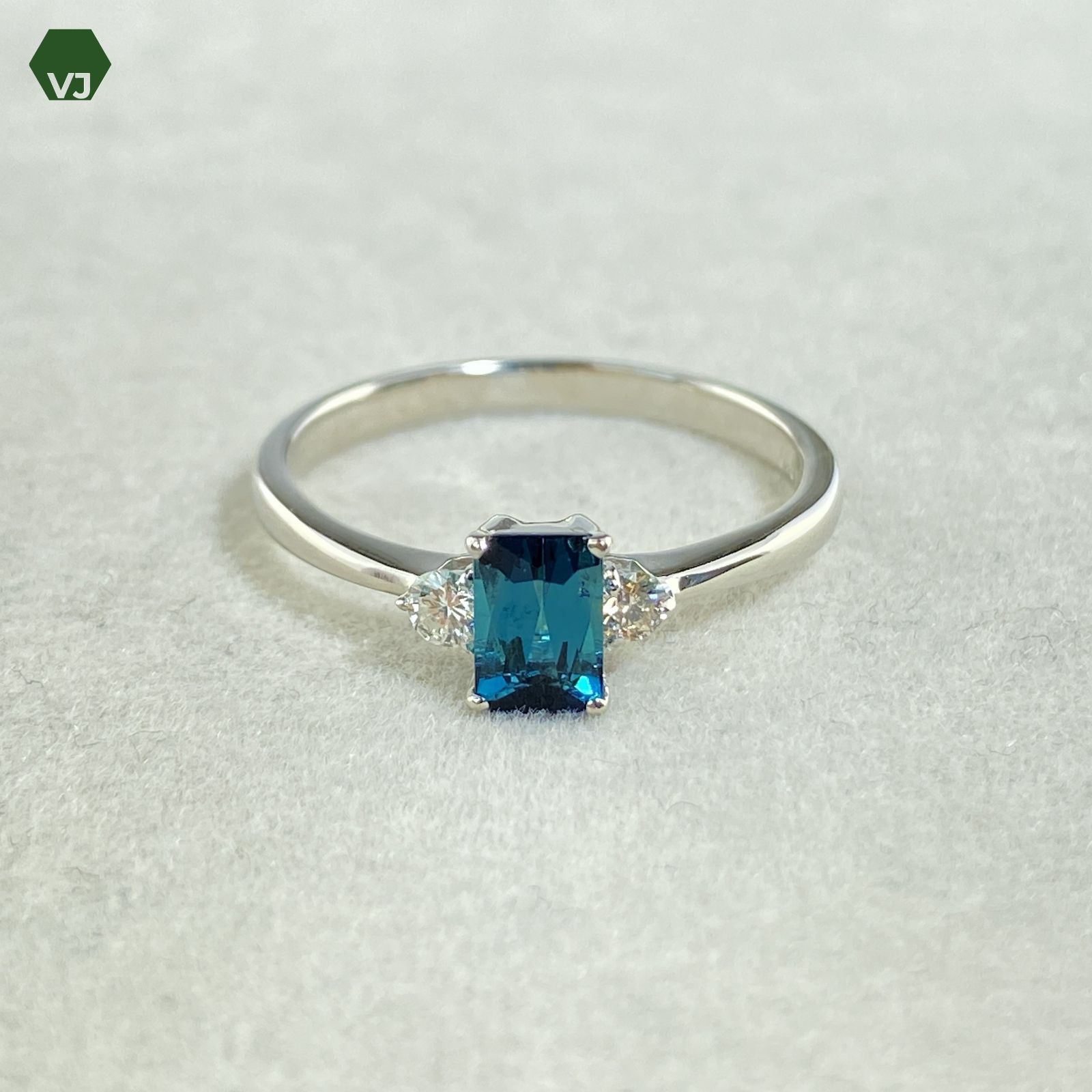 27-02】トルマリン ダイヤモンド リング 0.691ctD0.1ct 【中古  