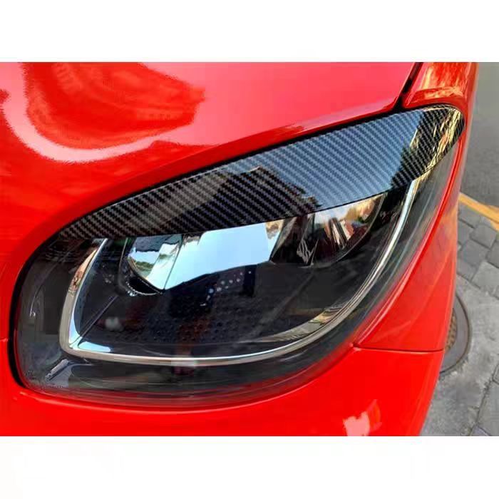 2015～2019年式SMART対応 怒り目風ヘッドライトアイブロウステッカー 2枚セット