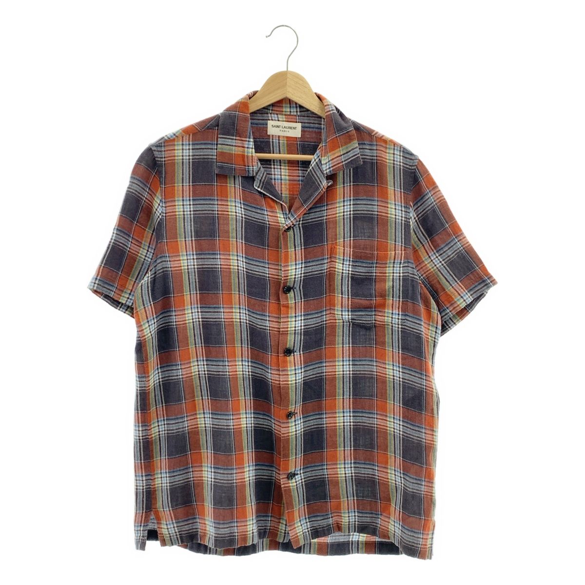 15AW SAINT LAURENT PARIS オンブレ チェックシャツ XS SAINT LAURENT