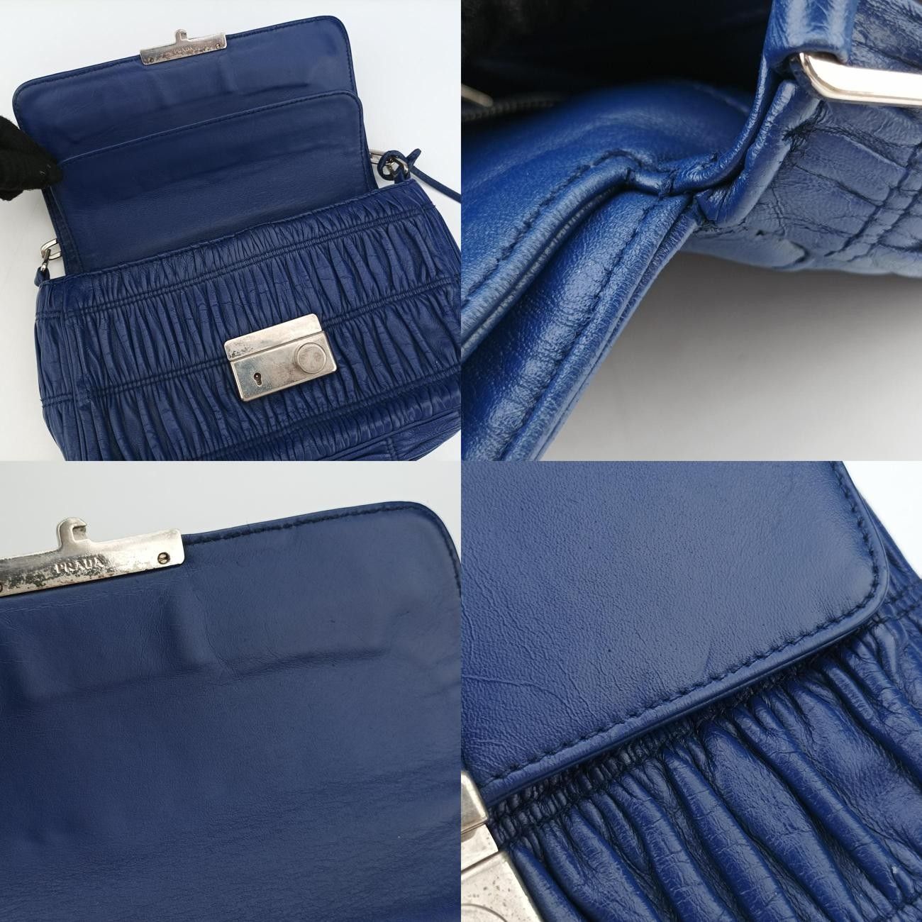 プラダPradaナッパゴーフルブルーレザー113